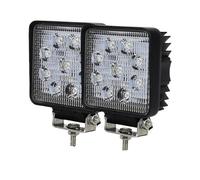 Avant Phares Phares LED pour Voiture, Moto, Tracteur, SUV, ATV, 27 W, 4 Pouces, Feu Antibrouillard, 12 V, 24 V, Barre Lumineuse De Travail À LED Phare Moto(2*Spotlight)