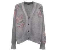 Avant Toi - Cardigan Boutonné Fleuri - Femme - Pulls - Gris - Taille: 40 FR