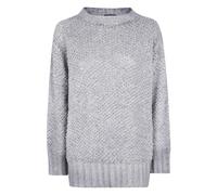 Avant Toi - Pull à col rond et point fourrure peint à la main avec laminage - Femme - Pulls - Gris - Taille: 40 FR