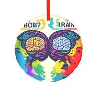 Avantage cerveau gauche et droit Décorations de Noël traditionnelles en verre, Adornos de Navidad pour votre sapin de Noël