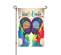 Avantage du cerveau gauche et droit - Drapeaux de jardin saisonniers pour l'extérieur, drapeaux de jardin durables double face pour décoration de vacances