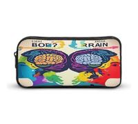 Avantage du cerveau gauche et droit - Trousse à crayons de grande capacité - Pochette simple pour marqueur - Portable - Esthétique - Fermeture éclair