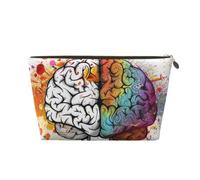 Avantage du cerveau gauche et droit - Trousse de toilette imprimée avec fermeture éclair dorée - Trousse de toilette pour femmes, mamans et filles, doré, One Size, Trousse de toilette
