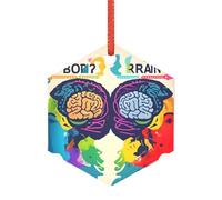Avantages du cerveau gauche et droit - Pendentifs en acrylique pour sapin de Noël - À utiliser comme décoration d'automne d'Halloween