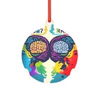 Avantages du cerveau gauche et droit - Pendentifs en acrylique pour sapin de Noël - À utiliser comme décoration d'automne d'Halloween
