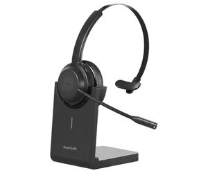 Avantalk Alto Solo - Casque de Travail sans Fil Mono avec Micro Perche | Microphone Réducteur De Bruit, Station De Charge, Appels USB Filaires En Secours, Batterie 20H Pour PC, Laptop, Zoom et Teams