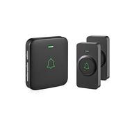 AVANTEK Sonnette sans Fil extérieur étanche, Sonnette sans Fil étanche kit portée 400 m avec récepteur enfichable, IP55 Eau et poussière, 52 mélodies aux 5 Niveaux de Volume et indicateur LED, CB-21