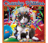 Avanti Cranky Kitties Officiel | Calendrier mural mensuel carré 2026 30,5 x 61 cm à suspendre | Couverture estampée | Sans plastique | BrownTrout | Chat en colère Humour Feline