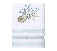 Avanti Linens Coastal Terrazzo Collection Serviette de Toilette en Coton Blanc