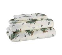 Avanti Linens - Draps pour lit jumeau, décoration d'intérieur Confortable et de Vacances (Collection Sapin de Noël Spode), Ivoire