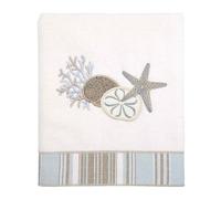 Avanti Linens Serviette de Toilette, Serviette en Coton Douce et absorbante, décoration de Salle de Bain inspirée de la côte (Collection by The Sea, Blanc)