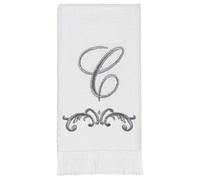 Avanti Linens - Serviette du Bout des Doigts, Serviette en Coton Douce et absorbante, Motif Volute, décoration de Style cursif (Collection Monogramme, Initiale C)
