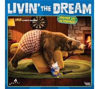 Avanti Livin' the Dream OFFICIAL | Calendrier mural mensuel carré 2026 30,5 x 61 cm à suspendre | Couverture estampée | Sans plastique | BrownTrout | Inspiration de motivation amusante