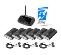 Avantree Audiplex M3 avec 3 récepteur supplémentaire - Système d’écoute assistée multicanal pour Traduction en église et en Salle de Classe, Son de qualité supérieure et Faible Latence, portée de 100