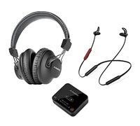 Avantree D4169 Bluetooth 5.0 Casque Dual Supra & Intra Auriculaires sans Fil pour TV avec Émetteur Faible Latence, Écouteur Tour de Cou, Contrôle Volume Personnalisé, Plug n Play, sans Délai Audio