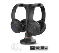 Avantree Duet Aura - Casque sans Fil Double Auracast pour TV avec HDMI Arc | Système Audio TV pour Seniors, Voix Claire et Amplification du Volume, Station de Charge avec Passage Optique