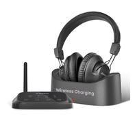 Avantree HT5009 Plus - Casque TV Sans Fil pour Télévision, Voix Claire pour Seniors, Pass-Through, Bluetooth 5.3, Chipset Qualcomm, aptX-Adaptive, Émetteur Séparé et Station de Charge, 50h d'Autonomie