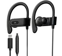 Avantree L171 - Lightning Écouteurs Filaires avec Micro et Volume | Crochets pour course et sport, confortables, certification MFi pour iPhone 11/12/13/14, blancs