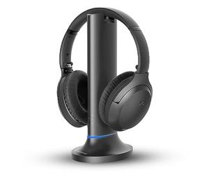 Avantree Opera Plus - Casque TV sans Fil, Dialogues clairs & Amplification du Volume pour Seniors, Pass-Through Optique pour Barre de Son, Base émetteur avec Charge