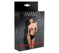 Avanza String Ficelle Latex en Noir Taille S