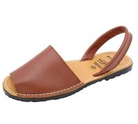 Avarca - Made in Spain - Sandales en Cuir véritable pour Femme - Belles Chaussures d'été, Confortables et Pratiques Chaussures décontractées de Plage 201 Chocolat-au-Lait Brun eu39