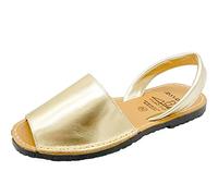 Avarca - Made in Spain - Sandales en Cuir véritable pour Femme - Belles Chaussures d'été, Confortables et Pratiques Chaussures de Plage 190 métallique 190 Champagne-Or eu39