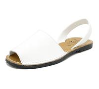 Avarca - Made in Spain - Sandales en Cuir véritable pour Femme - Belles Chaussures d'été, Confortables et Pratiques Chaussures décontractées de Plage 201 Blanc eu40