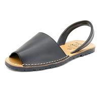 Avarca - Made in Spain - Sandales en Cuir véritable pour Femme - Belles Chaussures d'été, Confortables et Pratiques Chaussures décontractées de Plage 201 Noir eu37