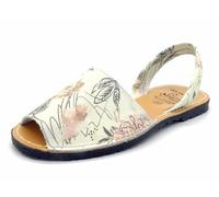 Avarca Sandales d'été Menorquina en cuir pour femme avec motif, beige, 38 EU