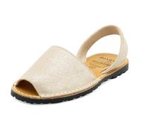 Avarca Sandales d'été Menorquina pour femme - En daim - Micro-paillettes, Micro Glitter Beige, 39 EU