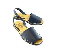 Avarcas Menorquinas Sandales plates en cuir pour femme Bleu foncé, bleu foncé, 37 EU