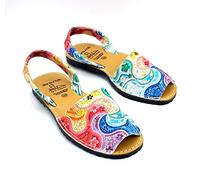 Avarcas Menorquinas Sandales plates en cuir pour femme Multicolore 35 36 37 38 39 40 41 42, multicolore, 37 EU