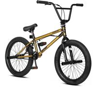 AVASTA Hesper Vélo enfant 20 pouces Vélo BMX freestyle pour garçons avec 4 pegs, gyroscope à 360 degrés,blanc, couleur or