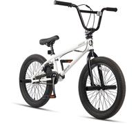 AVASTA Hesper Vélo enfant 20 pouces Vélo BMX freestyle pour garçons de 6, 7, 8, 9, 10, 11, 12, 13 et 14 ans avec 4 piquets, blanc