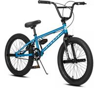 AVASTA Vélo BMX Freestyle de 20 pouces pour enfants de 6-14 ans, avec 4 peg, bleu