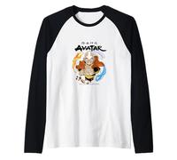 Avatar Aang Flèche Lumineuse Feu Air Terre Eau Manche Raglan