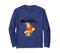 Avatar Aang Flèche Lumineuse Fighting Pose Titre Texte Logo Manche Longue