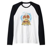 Avatar Aang Glowing Fighting Pose Aérographe Style Grafitti Manche Raglan