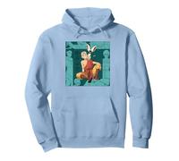 Avatar: The Last Airbender Aang & Momo Nickelodeon Cartoon Sweat à Capuche, Unisexe pour Adultes, Bleu poudré, S