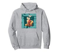 Avatar: The Last Airbender Aang & Momo Nickelodeon Cartoon Sweat à Capuche, Unisexe pour Adultes, Gris Chiné, XL