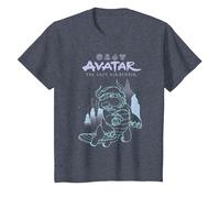 Avatar: The Last Airbender Appa Majestic Air Temple Outline T-Shirt, Enfant, Bleu Chiné, 12 Ans