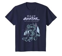 Avatar: The Last Airbender Appa Majestic Air Temple Outline T-Shirt, Enfant, Bleu Marine, 2 Ans