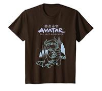 Avatar: The Last Airbender Appa Majestic Air Temple Outline T-Shirt, Enfant, Marron, 12 Ans