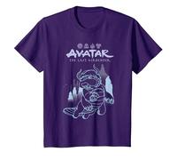 Avatar: The Last Airbender Appa Majestic Air Temple Outline T-Shirt, Enfant, Violet, 3 Ans