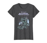 Avatar: The Last Airbender Appa Majestic Air Temple Outline T-Shirt, Femme, Chiné Foncé, L