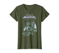 Avatar: The Last Airbender Appa Majestic Air Temple Outline T-Shirt, Femme, Olive, L