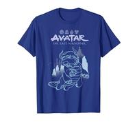 Avatar: The Last Airbender Appa Majestic Air Temple Outline T-Shirt, Homme, Bleu Royal, S