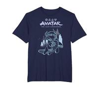 Avatar: The Last Airbender Appa Majestic Air Temple Outline T-Shirt, Homme Grandes Tailles, Bleu Marine, 6X Tall