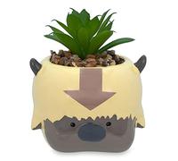 Avatar : The Last Airbender Appa Pot de fleurs en céramique de 15,2 cm avec plantes succulentes artificielles | Petit pot de fleurs, fausse plante d'intérieur pour étagère de bureau, plateau à bijoux