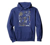Avatar: The Last Airbender Character Line Art Sweat à Capuche, Unisexe pour Adultes, Bleu Marine, XL